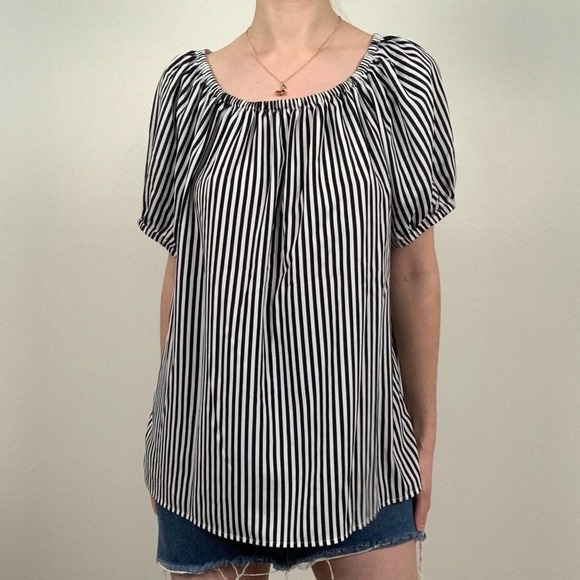 Chico's Veritcal Striped Blouse Top - Picture 10 of 12